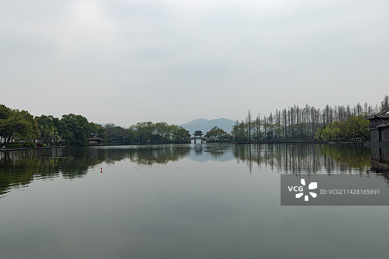 杭州西湖曲院风荷印象西湖 玉带桥图片素材