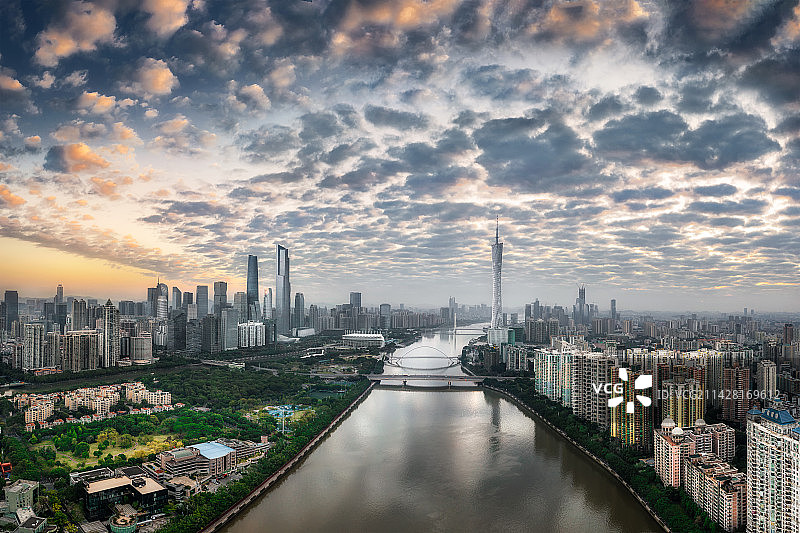 广州珠江新城日出图片素材