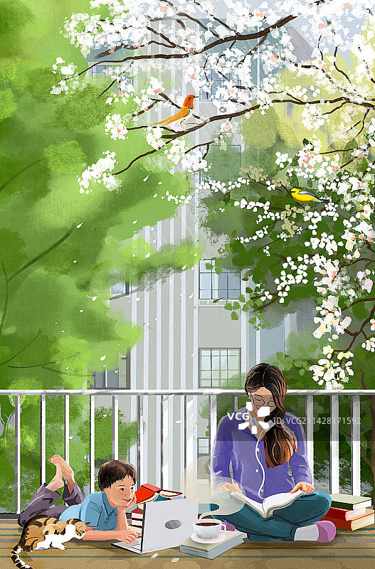 露台春色图片素材