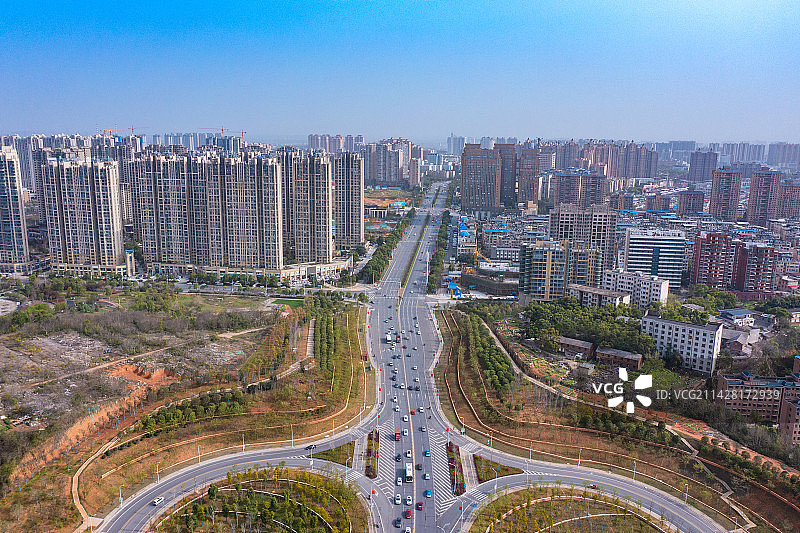 航拍湖南湘潭市城市风光图片素材