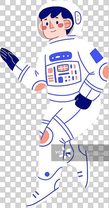 卡通扁平太空服宇航员图片素材