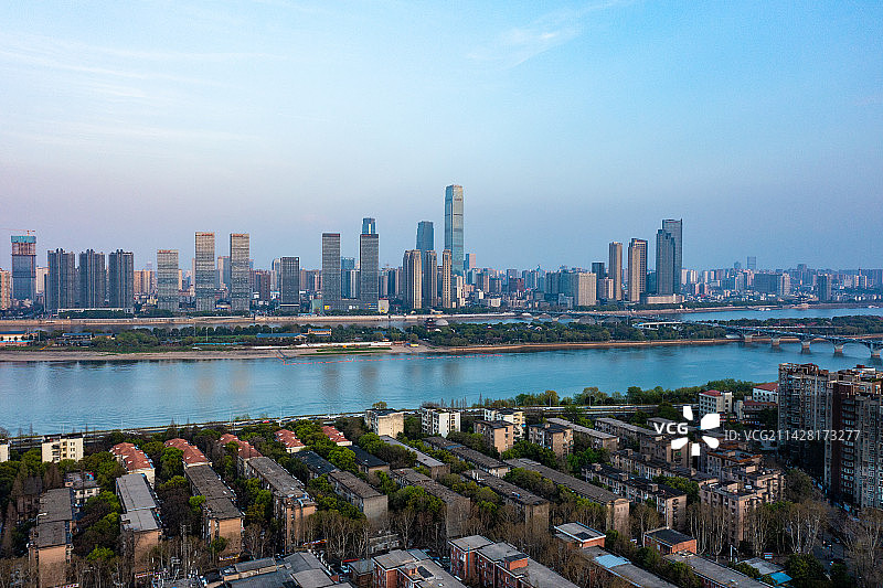 航拍湖南长沙城市景观图片素材
