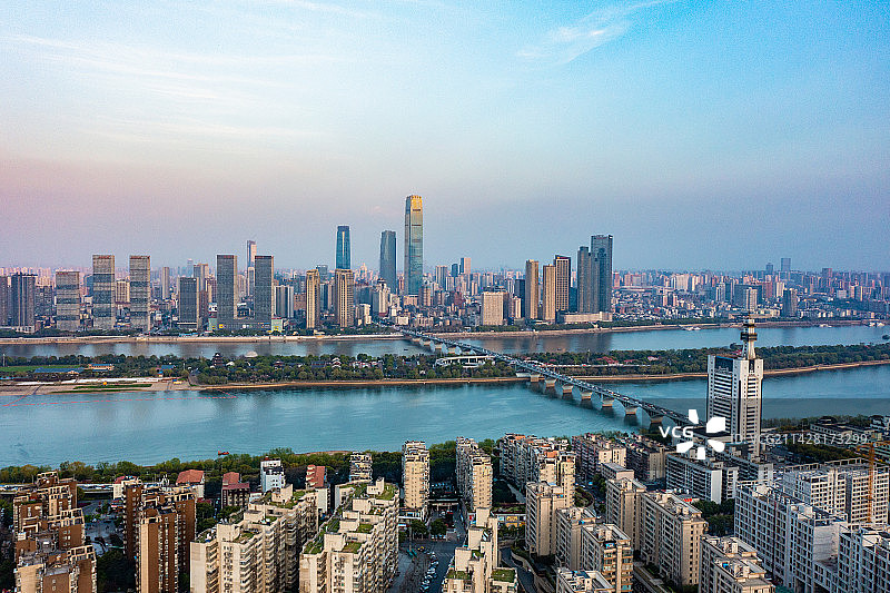 航拍湖南长沙城市景观图片素材