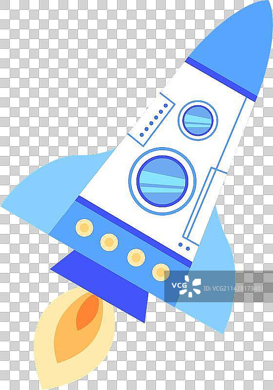 卡通可爱扁平化航空火箭发射图片素材
