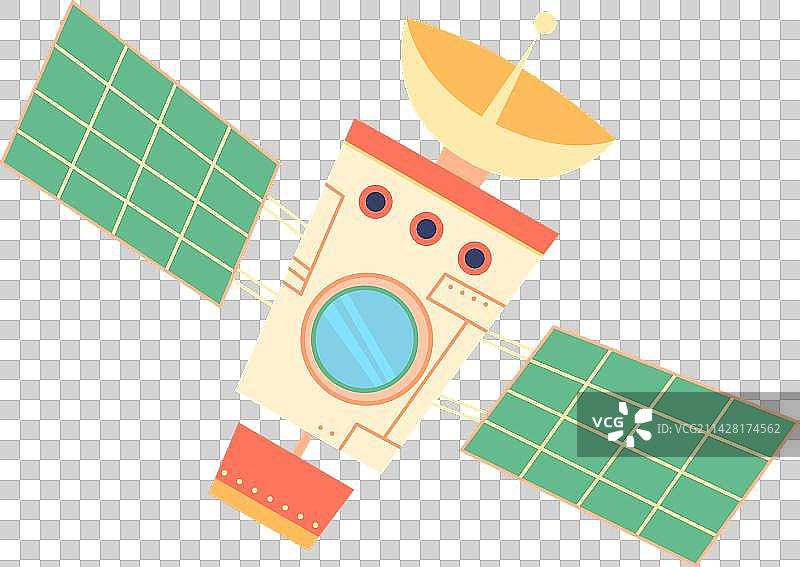 卡通可爱宇宙飞船太空船卫星图片素材