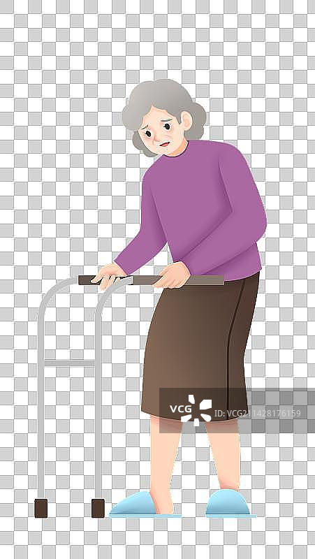 老年人养老复健插画元素图片素材