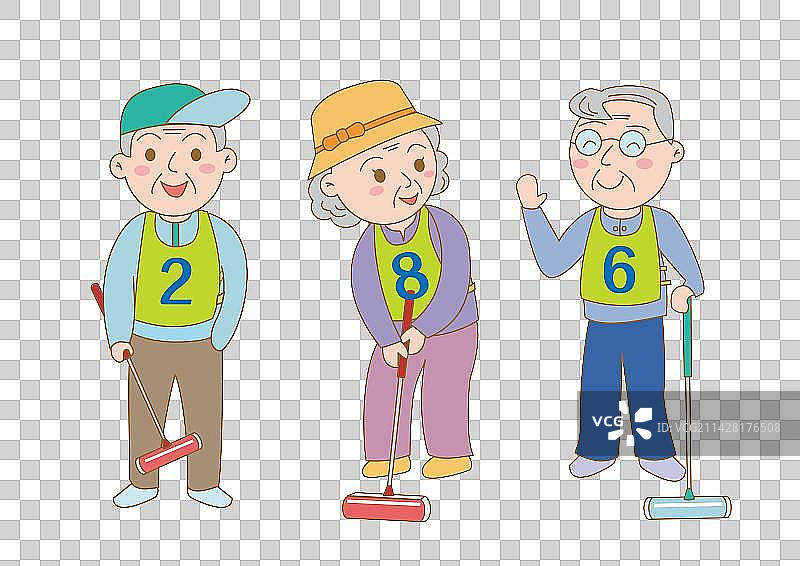 门球老年人元素图片素材
