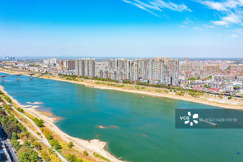 航拍湖南益阳市城市风光图片素材