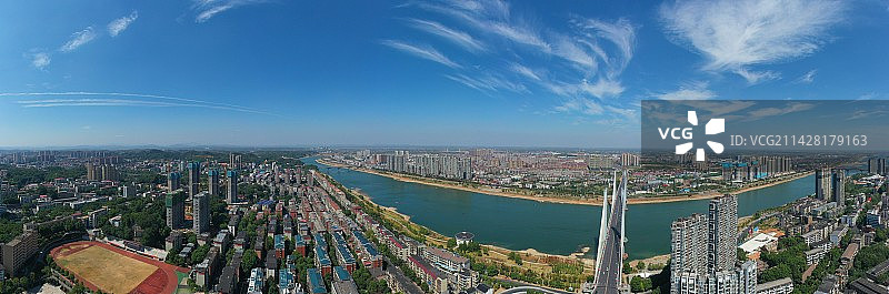 航拍湖南益阳市城市风光图片素材