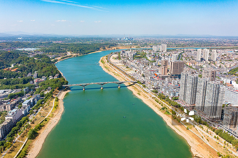 航拍湖南益阳市城市风光图片素材