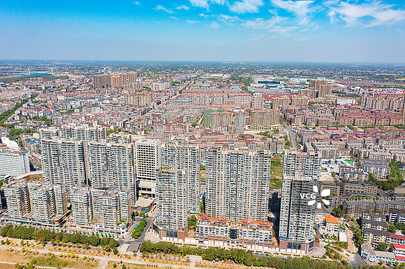 航拍湖南益阳市城市风光图片素材