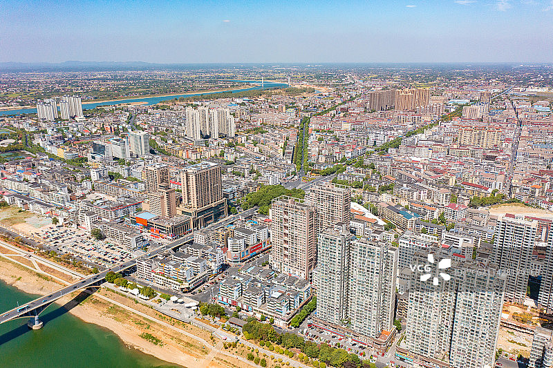 航拍湖南益阳市城市风光图片素材