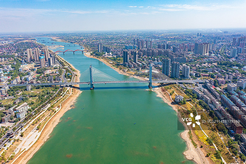 航拍湖南益阳市城市风光图片素材