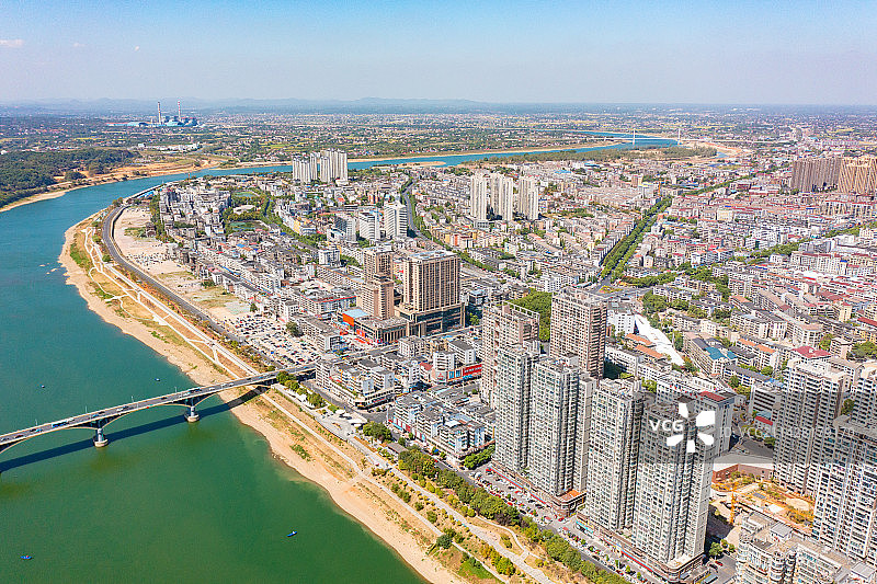 航拍湖南益阳市城市风光图片素材