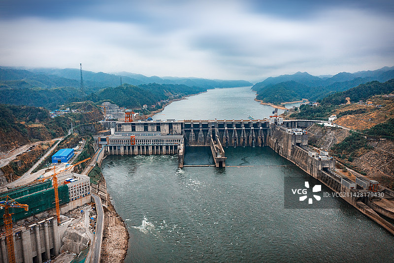 航拍湖南沅江五强溪大坝图片素材