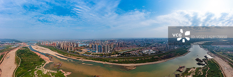 航拍湖南常德澧县县城景观图片素材