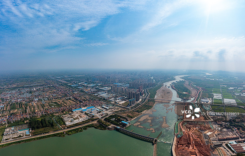 航拍湖南常德澧县县城景观图片素材