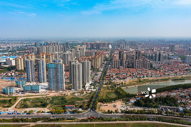 航拍湖南常德澧县县城景观图片素材