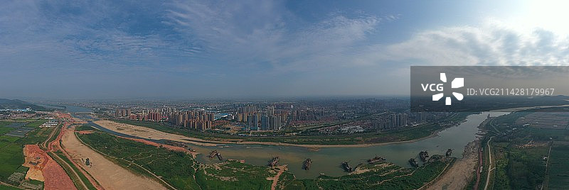 航拍湖南常德澧县县城景观图片素材