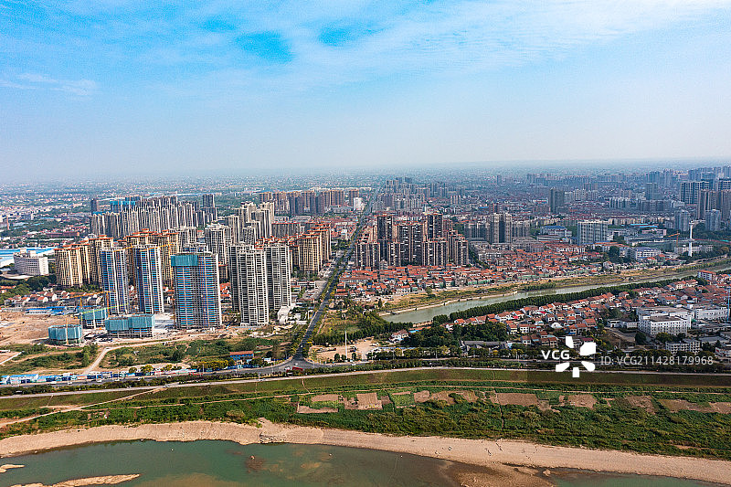 航拍湖南常德澧县县城景观图片素材