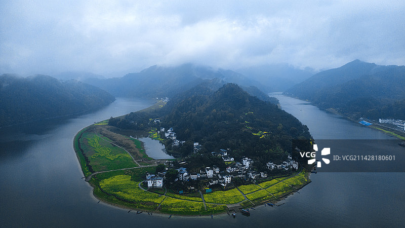 山水画廊新安江图片素材