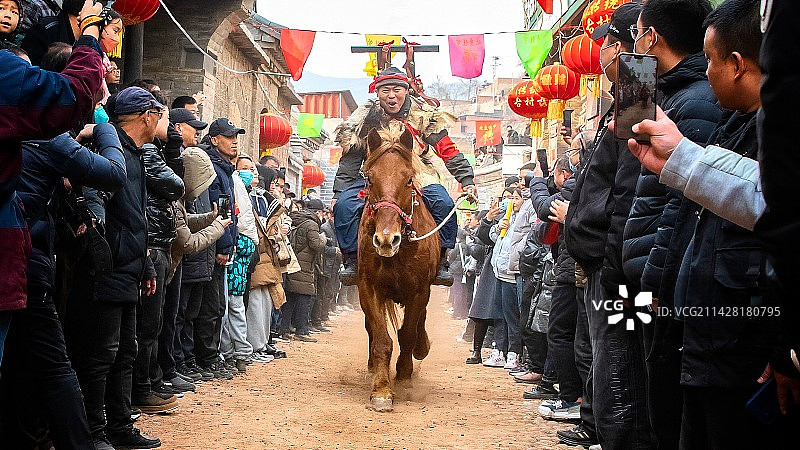国家级的非遗表演跑马排图片素材