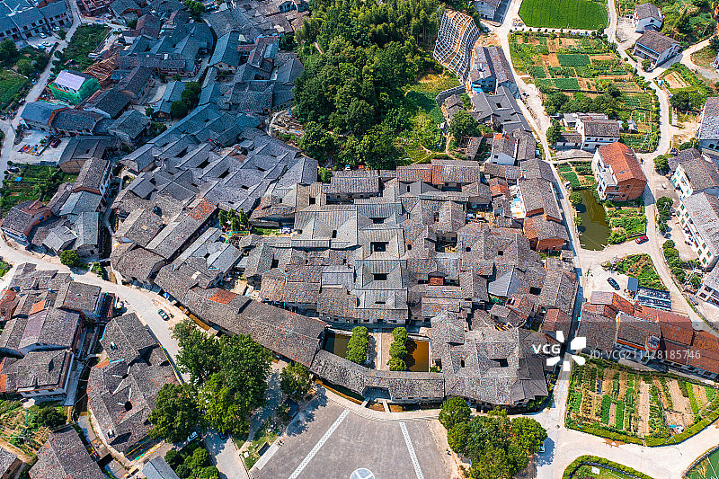 航拍湖南岳阳张谷英村图片素材