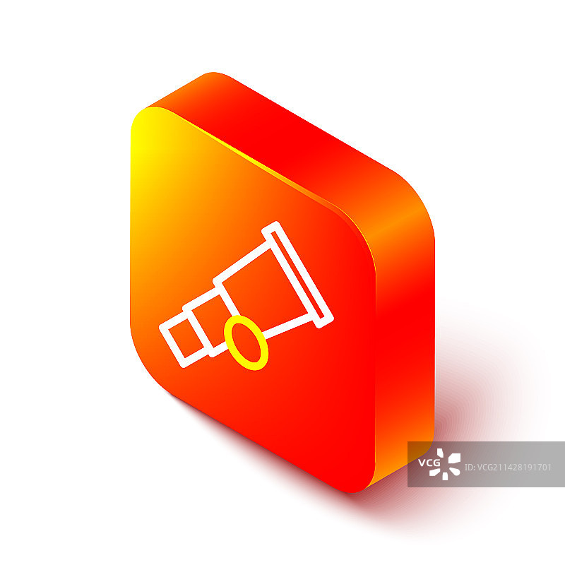 2.5D线条望远镜图标，白色背景图片素材