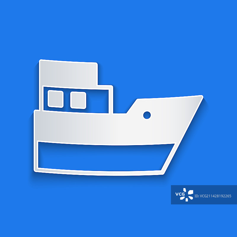 剪纸风格船只航线图片素材