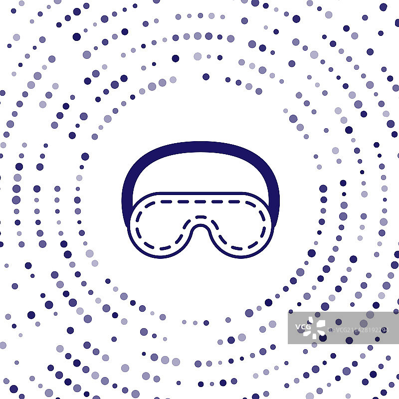 白色背景上的蓝色眼罩图标图片素材