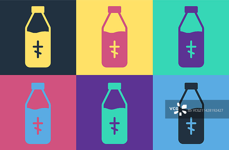 波普艺术圣水瓶彩色背景图标图片素材