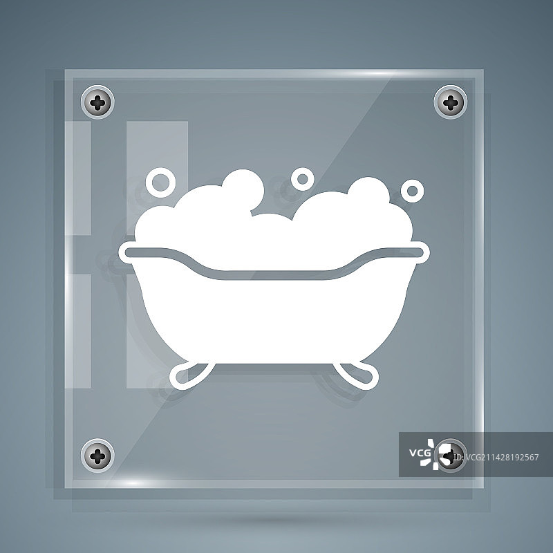 白色浴缸内泡沫泡泡图标图片素材