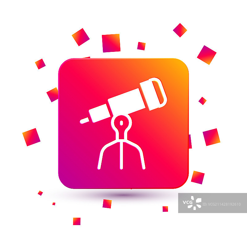 白色背景上的白色望远镜图标图片素材