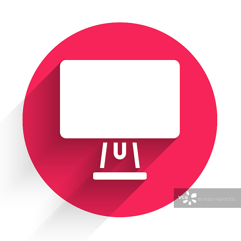 带有隔离的白色电脑显示器屏幕图标图片素材