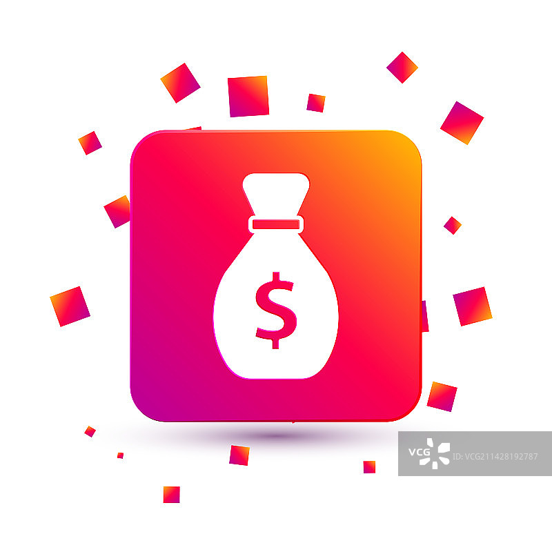 白色旧钱袋图标图片素材