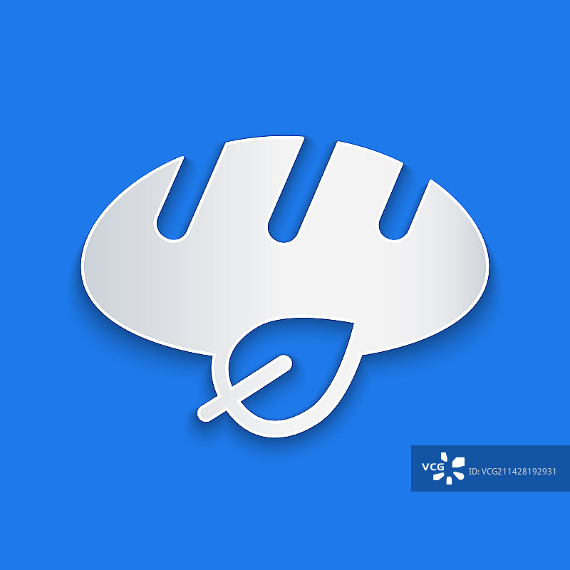 剪纸风格纯素面包图标图片素材