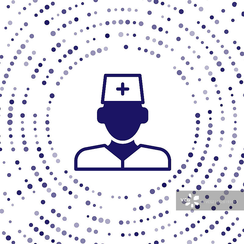 白色背景上的蓝色男医生图标图片素材