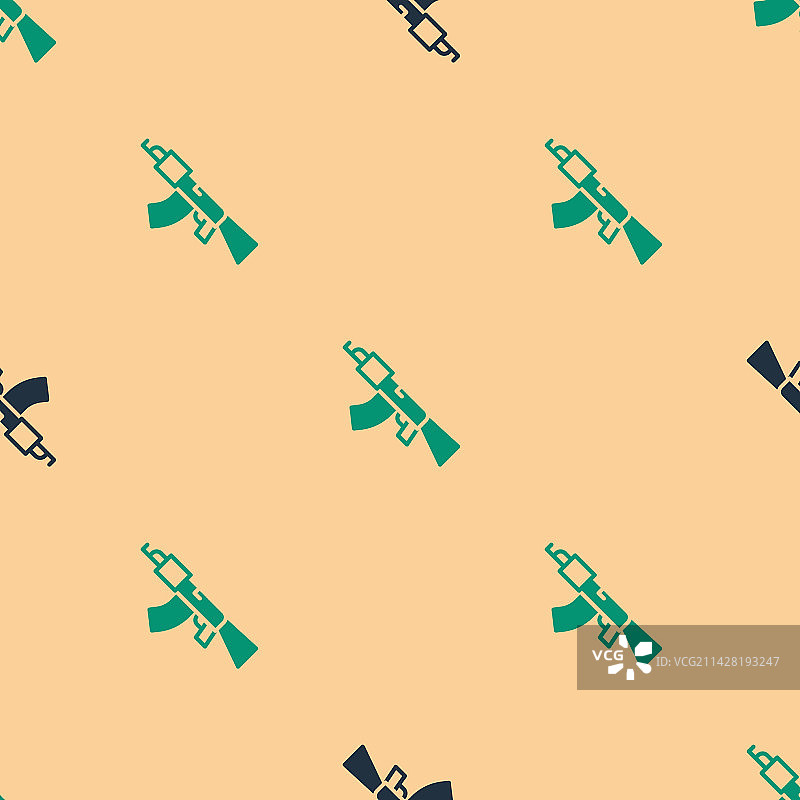 黑绿色冲锋枪图标图片素材