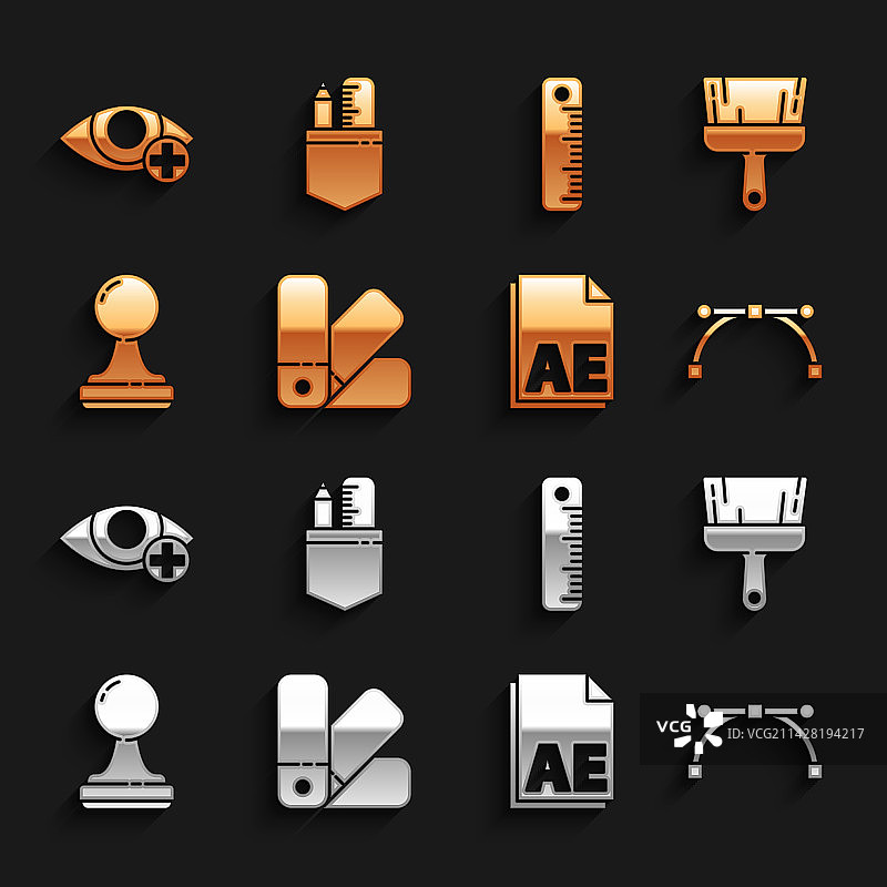 调色板油漆刷贝塞尔曲线图片素材