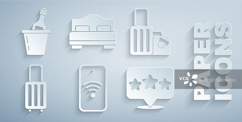 带无线网络和行李箱的手机设置图片素材