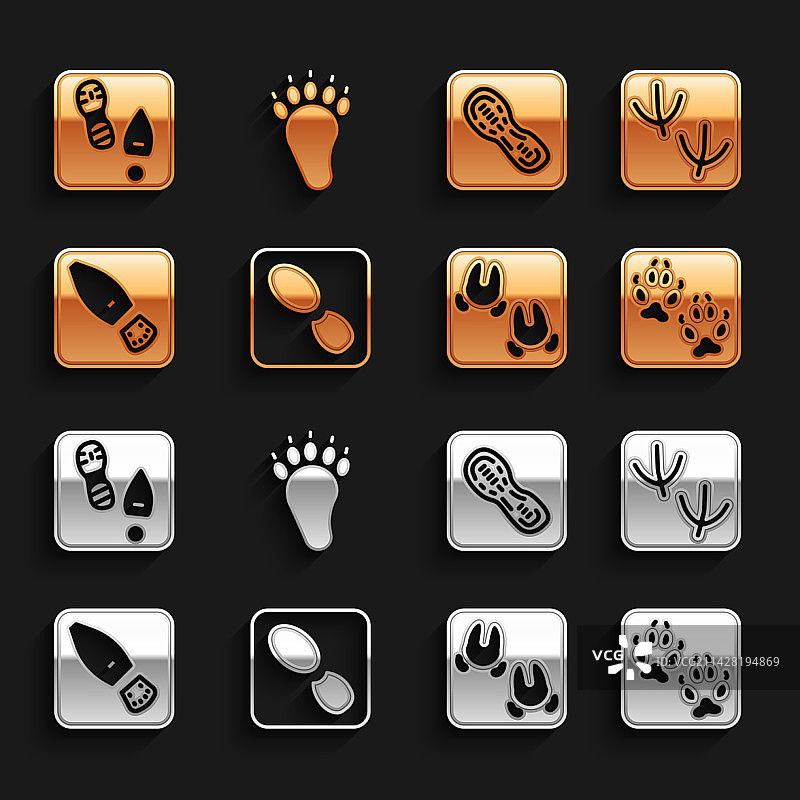 人的脚印鞋子鸽子爪狐狸野生动物图片素材