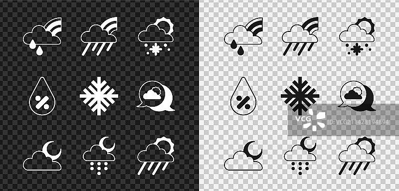 彩虹与云朵雨雪太阳素材图片素材