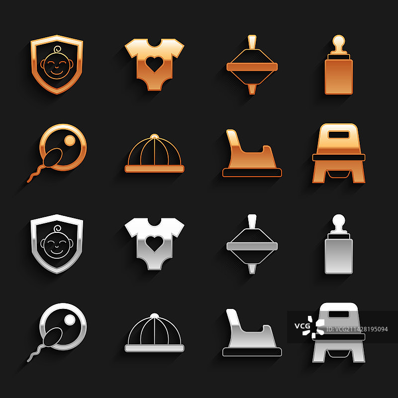 婴儿帽奶瓶便盆旋转玩具图片素材