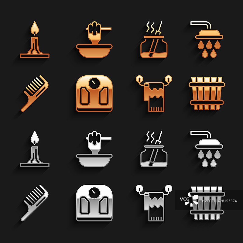 浴室秤、淋浴桑拿桶、毛巾等合集图片素材