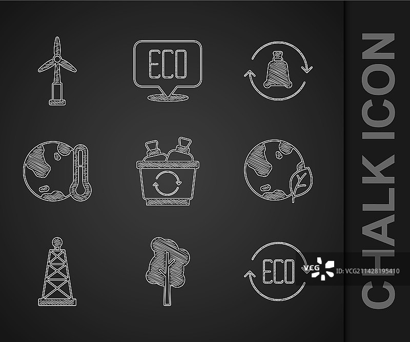 回收箱树叶环保地球标志素材图片素材