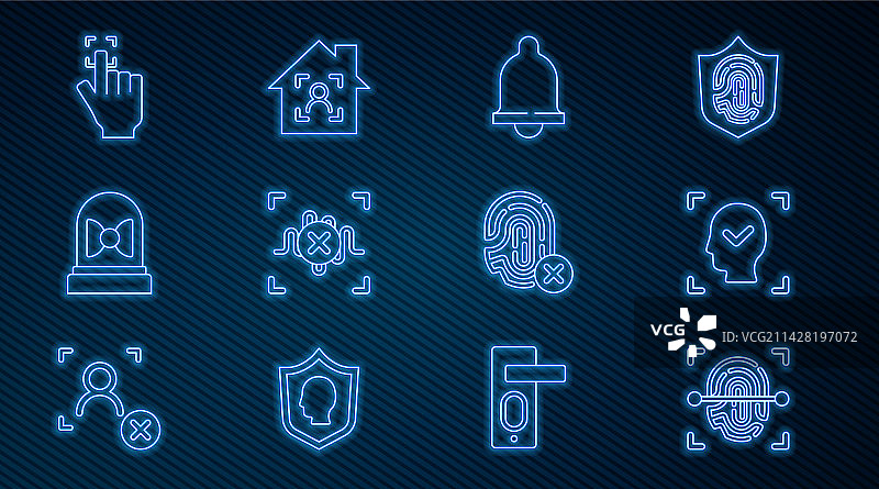 折线指纹面部识别运动图片素材