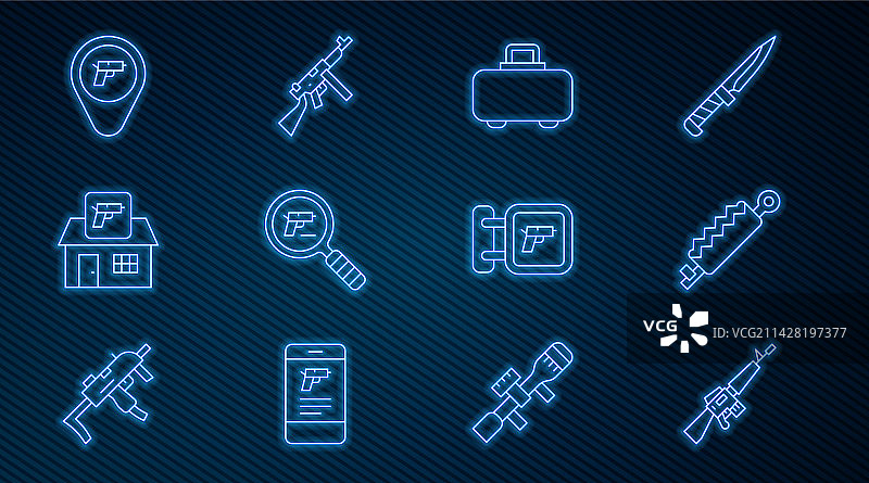 M16A1步枪、狩猎陷阱、武器箱等图片素材