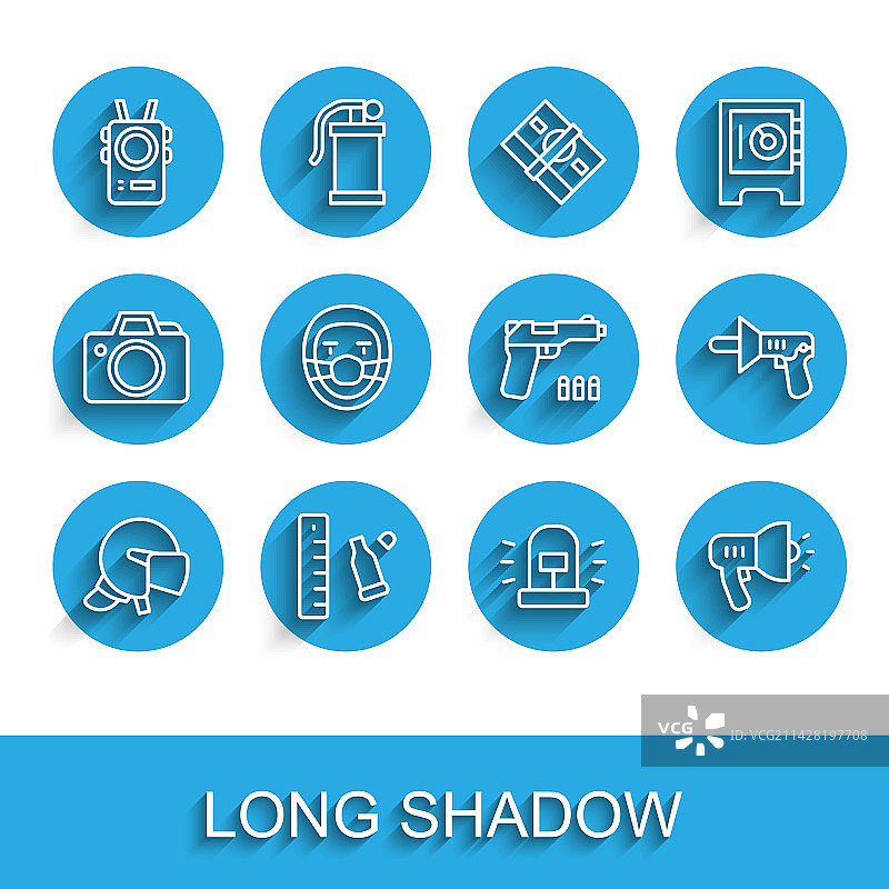 警用头盔、弹壳与标尺图片素材