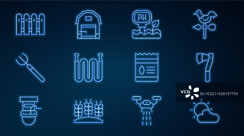 太阳云朵天气木斧土壤线条组合图片素材