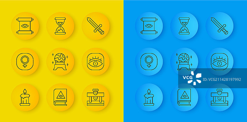 燃烧的蜡烛、维纳斯与魔法球瓶图片素材